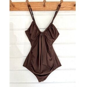 MALIA MILLS Dreamboat Maillot in Dark Brown - 4